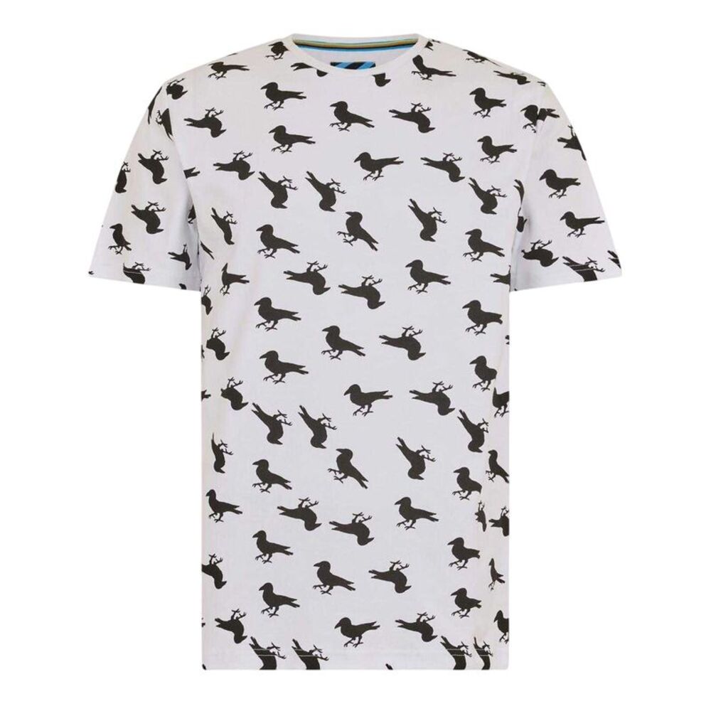Modern Amusement Mens Dogtown Crow All-Over Print Regular T-Shirt / White